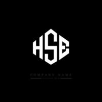 HSE letter logo design with polygon shape. HSE polygon and cube shape logo design. HSE hexagon vector logo template white and black colors. HSE monogram, business and real estate logo.
