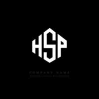 HSP letter logo design with polygon shape. HSP polygon and cube shape logo design. HSP hexagon vector logo template white and black colors. HSP monogram, business and real estate logo.