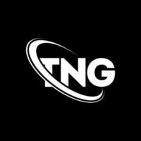 logotipo de TNG. letra tng. diseño de logotipo de letra tng. logotipo de iniciales tng vinculado con círculo y logotipo de monograma en mayúsculas. tipografía tng para tecnología, negocios y marca inmobiliaria. vector