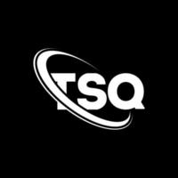 TSQ logo. TSQ letter. TSQ letter logo design. Initials TSQ logo linked with circle and uppercase monogram logo. TSQ typography for technology, business and real estate brand. vector