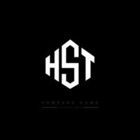 diseño de logotipo de letra hst con forma de polígono. diseño de logotipo en forma de cubo y polígono hst. hst hexágono vector logo plantilla colores blanco y negro. hst monograma, logotipo comercial e inmobiliario.