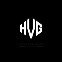 diseño de logotipo de letra hvg con forma de polígono. diseño de logotipo en forma de cubo y polígono hvg. hvg hexágono vector logo plantilla colores blanco y negro. monograma hvg, logotipo comercial y inmobiliario.