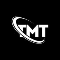 logotipo de tmt. letra tmt. diseño del logotipo de la letra tmt. logotipo de iniciales tmt vinculado con círculo y logotipo de monograma en mayúsculas. tipografía tmt para tecnología, negocios y marca inmobiliaria. vector