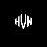 HVW letter logo design with polygon shape. HVW polygon and cube shape logo design. HVW hexagon vector logo template white and black colors. HVW monogram, business and real estate logo.