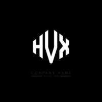 HVX letter logo design with polygon shape. HVX polygon and cube shape logo design. HVX hexagon vector logo template white and black colors. HVX monogram, business and real estate logo.