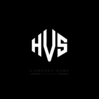 diseño de logotipo de letra hvs con forma de polígono. diseño de logotipo en forma de cubo y polígono hvs. hvs hexágono vector logo plantilla colores blanco y negro. monograma hvs, logotipo comercial e inmobiliario.