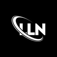 logotipo de lln. en carta. diseño del logotipo de la letra lln. logotipo de las iniciales lln vinculado con un círculo y un logotipo de monograma en mayúsculas. lln tipografía para tecnología, negocios y marca inmobiliaria. vector