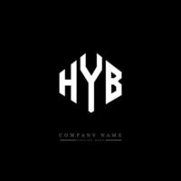 HYB letter logo design with polygon shape. HYB polygon and cube shape logo design. HYB hexagon vector logo template white and black colors. HYB monogram, business and real estate logo.