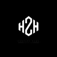 diseño de logotipo de letra hzh con forma de polígono. hzh polígono y diseño de logotipo en forma de cubo. hzh hexágono vector logo plantilla colores blanco y negro. hzh monograma, logotipo comercial e inmobiliario.