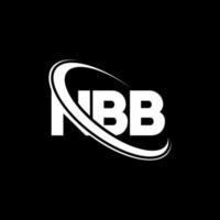 logotipo de la NBB. letra NBB. diseño del logotipo de la letra nbb. logotipo de iniciales nbb vinculado con círculo y logotipo de monograma en mayúsculas. tipografía nbb para tecnología, negocios y marca inmobiliaria. vector