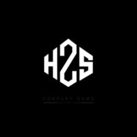 diseño de logotipo de letra hzs con forma de polígono. hzs polígono y diseño de logotipo en forma de cubo. hzs hexágono vector logo plantilla colores blanco y negro. hzs monograma, logotipo empresarial y inmobiliario.