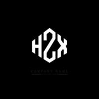 diseño de logotipo de letra hzx con forma de polígono. diseño de logotipo en forma de cubo y polígono hzx. hzx hexágono vector logo plantilla colores blanco y negro. Monograma hzx, logotipo empresarial y inmobiliario.