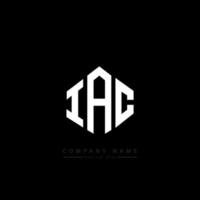 diseño de logotipo de letra iac con forma de polígono. diseño de logotipo en forma de cubo y polígono iac. plantilla de logotipo de vector hexagonal iac colores blanco y negro. Monograma iac, logotipo comercial e inmobiliario.