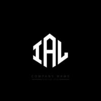 IAL letter logo design with polygon shape. IAL polygon and cube shape logo design. IAL hexagon vector logo template white and black colors. IAL monogram, business and real estate logo.