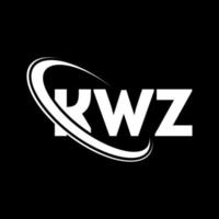 KWZ logo. KWZ letter. KWZ letter logo design. Initials KWZ logo linked with circle and uppercase monogram logo. KWZ typography for technology, business and real estate brand. vector