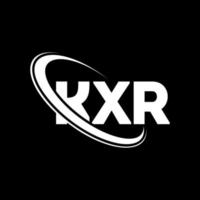 KXR logo. KXR letter. KXR letter logo design. Initials KXR logo linked with circle and uppercase monogram logo. KXR typography for technology, business and real estate brand. vector