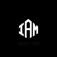 IAM letter logo design with polygon shape. IAM polygon and cube shape logo design. IAM hexagon vector logo template white and black colors. IAM monogram, business and real estate logo.