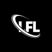 logotipo de lfl. letra lfl. diseño de logotipo de letra lfl. logotipo de iniciales lfl vinculado con círculo y logotipo de monograma en mayúsculas. Tipografía lfl para tecnología, negocios y marca inmobiliaria. vector