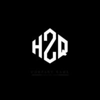 HZQ letter logo design with polygon shape. HZQ polygon and cube shape logo design. HZQ hexagon vector logo template white and black colors. HZQ monogram, business and real estate logo.