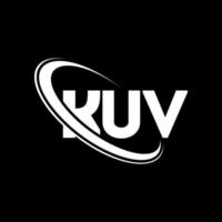 logotipo de kuv. letra kuv. diseño del logotipo de la letra kuv. logotipo de iniciales kuv vinculado con círculo y logotipo de monograma en mayúsculas. tipografía kuv para tecnología, negocios y marca inmobiliaria. vector