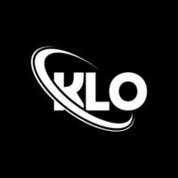 logotipo de klo. letra klo. diseño del logotipo de la letra klo. logotipo de klo de iniciales vinculado con círculo y logotipo de monograma en mayúsculas. tipografía klo para tecnología, negocios y marca inmobiliaria. vector