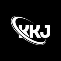 logotipo de kkj. letra kkj. diseño del logotipo de la letra kkj. logotipo de las iniciales kkj vinculado con un círculo y un logotipo de monograma en mayúsculas. tipografía kkj para tecnología, negocios y marca inmobiliaria. vector