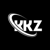 logotipo de kkz. letra kkz. diseño del logotipo de la letra kkz. logotipo de las iniciales kkz vinculado con un círculo y un logotipo de monograma en mayúsculas. tipografía kkz para tecnología, negocios y marca inmobiliaria. vector