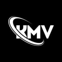 logotipo de kmv. letra kmv. diseño del logotipo de la letra kmv. logotipo de las iniciales kmv vinculado con un círculo y un logotipo de monograma en mayúsculas. tipografía kmv para tecnología, negocios y marca inmobiliaria. vector