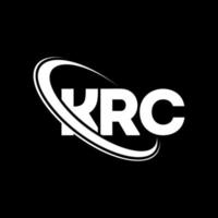 logotipo de krc. carta krc. diseño del logotipo de la letra krc. logotipo de krc de iniciales vinculado con círculo y logotipo de monograma en mayúsculas. tipografía krc para tecnología, negocios y marca inmobiliaria. vector