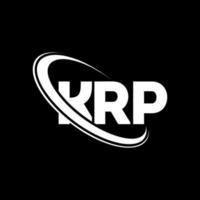 logotipo de krp. carta krp. diseño del logotipo de la letra krp. logotipo de las iniciales krp vinculado con el círculo y el logotipo del monograma en mayúsculas. tipografía krp para tecnología, negocios y marca inmobiliaria. vector