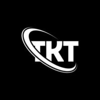 logotipo de tkt. carta tkt. diseño del logotipo de la letra tkt. logotipo de tkt de iniciales vinculado con círculo y logotipo de monograma en mayúsculas. tipografía tkt para tecnología, negocios y marca inmobiliaria. vector