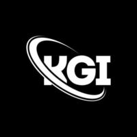 logotipo de kgi. letra kgi. diseño del logotipo de la letra kgi. logotipo de las iniciales kgi vinculado con un círculo y un logotipo de monograma en mayúsculas. tipografía kgi para tecnología, negocios y marca inmobiliaria. vector