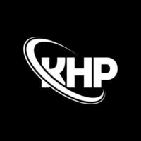 logotipo de khp. letra khp. diseño del logotipo de la letra khp. logotipo de las iniciales khp vinculado con un círculo y un logotipo de monograma en mayúsculas. tipografía khp para tecnología, negocios y marca inmobiliaria. vector