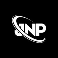 logotipo jnp. carta jnp. diseño del logotipo de la letra jnp. logotipo de jnp iniciales vinculado con círculo y logotipo de monograma en mayúsculas. tipografía jnp para tecnología, negocios y marca inmobiliaria. vector