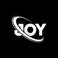 JOY logo. JOY letter. JOY letter logo design. Initials JOY logo linked with circle and uppercase monogram logo. JOY typography for technology, business and real estate brand. vector