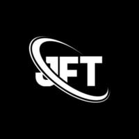 logotipo jft. carta jft. diseño del logotipo de la letra jft. Logotipo de iniciales jft vinculado con círculo y logotipo de monograma en mayúsculas. tipografía jft para tecnología, negocios y marca inmobiliaria. vector