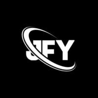 JFY logo. JFY letter. JFY letter logo design. Initials JFY logo linked with circle and uppercase monogram logo. JFY typography for technology, business and real estate brand. vector