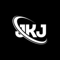 JKJ logo. JKJ letter. JKJ letter logo design. Initials JKJ logo linked with circle and uppercase monogram logo. JKJ typography for technology, business and real estate brand. vector