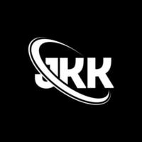 logotipo de jkk. letra jkk. diseño del logotipo de la letra jkk. Logotipo de las iniciales jkk vinculado con un círculo y un logotipo de monograma en mayúsculas. tipografía jkk para tecnología, negocios y marca inmobiliaria. vector