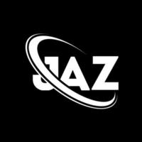 JAZ logo. JAZ letter. JAZ letter logo design. Initials JAZ logo linked with circle and uppercase monogram logo. JAZ typography for technology, business and real estate brand. vector