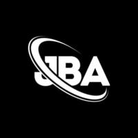 logotipo jba. carta jba. diseño del logotipo de la letra jba. logotipo de las iniciales jba vinculado con el círculo y el logotipo del monograma en mayúsculas. tipografía jba para tecnología, negocios y marca inmobiliaria. vector