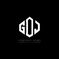GDJ letter logo design with polygon shape. GDJ polygon and cube shape logo design. GDJ hexagon vector logo template white and black colors. GDJ monogram, business and real estate logo.