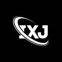 logotipo de ixj. letra ixj. diseño del logotipo de la letra ixj. logotipo de iniciales ixj vinculado con círculo y logotipo de monograma en mayúsculas. tipografía ixj para tecnología, negocios y marca inmobiliaria. vector