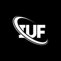 logotipo de la uuf. carta de la uif. diseño del logotipo de la letra iuf. iniciales del logotipo de la iuf vinculado con un círculo y un logotipo de monograma en mayúsculas. tipografía iuf para tecnología, negocios y marca inmobiliaria. vector