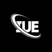 logotipo de iue. mi carta. diseño del logotipo de la letra iue. logotipo de las iniciales iue vinculado con un círculo y un logotipo de monograma en mayúsculas. iue tipografía para tecnología, negocios y marca inmobiliaria. vector