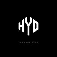 HYO letter logo design with polygon shape. HYO polygon and cube shape logo design. HYO hexagon vector logo template white and black colors. HYO monogram, business and real estate logo.