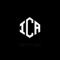 ICA letter logo design with polygon shape. ICA polygon and cube shape logo design. ICA hexagon vector logo template white and black colors. ICA monogram, business and real estate logo.