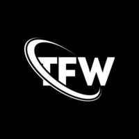logotipo de TFW. carta tfw. diseño del logotipo de la letra tfw. logotipo de iniciales tfw vinculado con círculo y logotipo de monograma en mayúsculas. tipografía tfw para tecnología, negocios y marca inmobiliaria. vector
