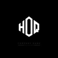 HOQ letter logo design with polygon shape. HOQ polygon and cube shape logo design. HOQ hexagon vector logo template white and black colors. HOQ monogram, business and real estate logo.