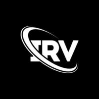 logotipo de irv. carta irv. diseño del logotipo de la letra irv. logotipo de irv de iniciales vinculado con círculo y logotipo de monograma en mayúsculas. tipografía irv para tecnología, negocios y marca inmobiliaria. vector